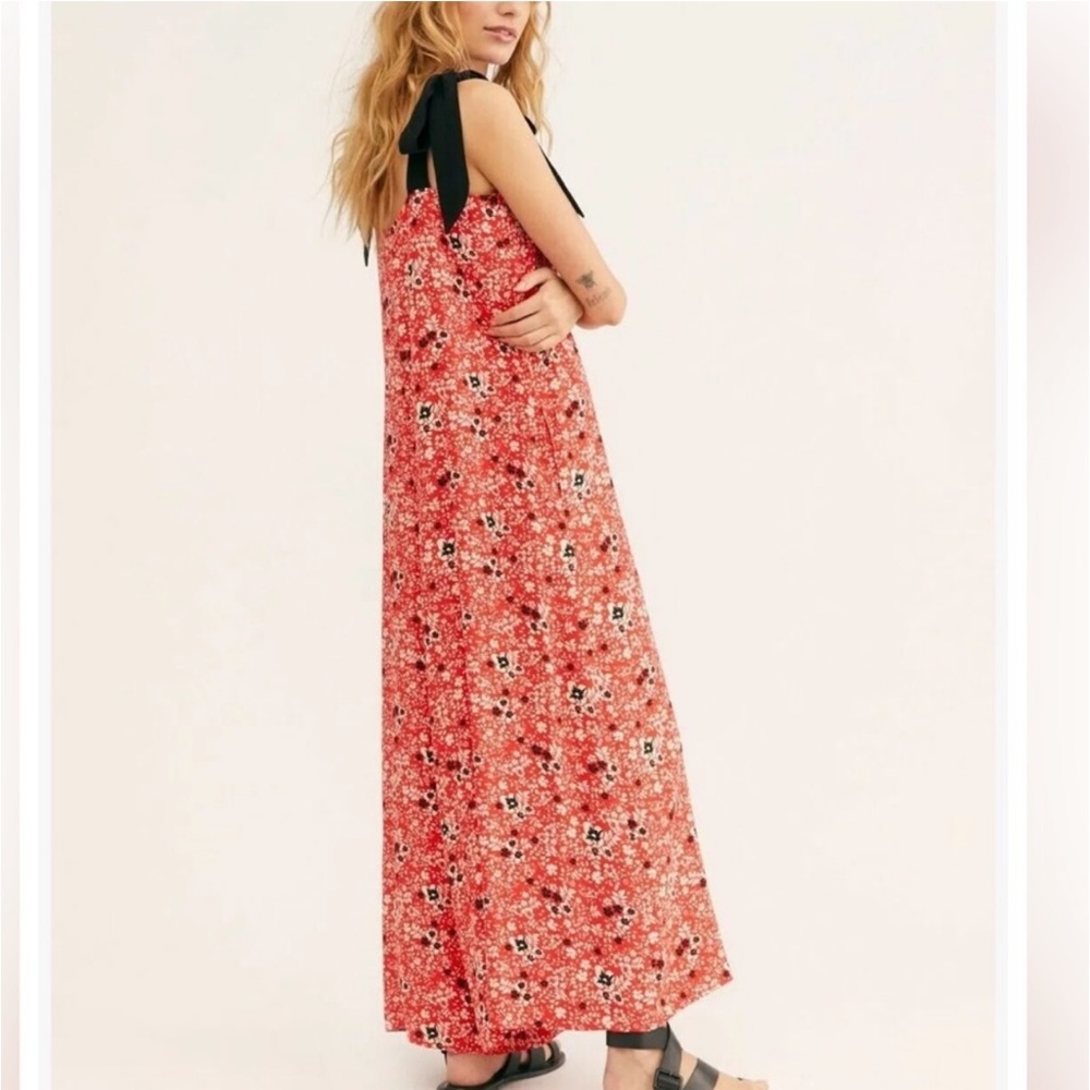 NWT Free People Cecilia Red Floral Jumpsuit. Women's Medium